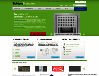 stainlessdrains.com screenshot