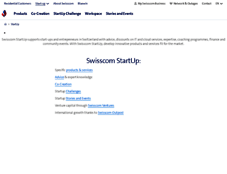 startup.swisscom.ch screenshot
