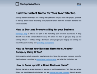 startupnamecheck.com screenshot