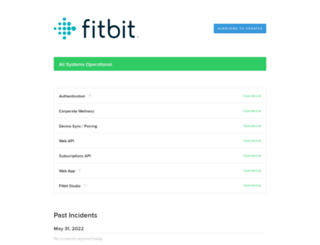 status.fitbit.com screenshot