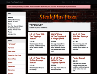 steakpluspizza.click4ameal.net screenshot