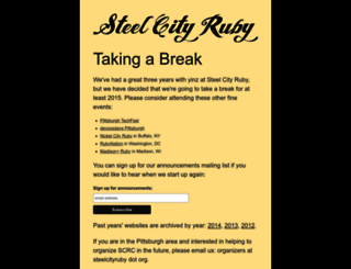 steelcityrubyconf.org screenshot