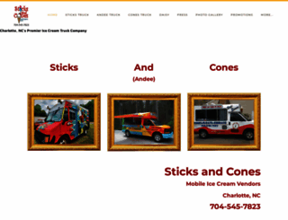 sticksandconesicecream.com screenshot
