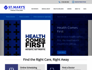 stmaryshealthcaresystem.org screenshot