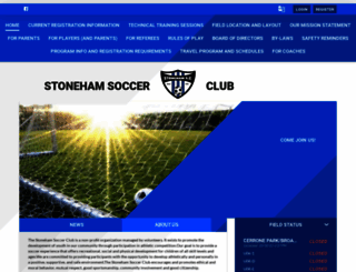 stonehamsoccerclub.com screenshot