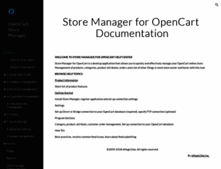 store-manager-for-opencart-documentation.emagicone.com screenshot