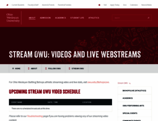 stream.owu.edu screenshot