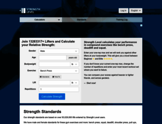 strengthlevel.com screenshot