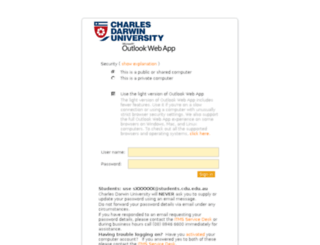 student-mail.cdu.edu.au screenshot