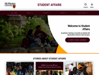 studentaffairs.mcmaster.ca screenshot