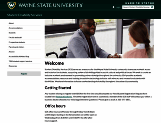 studentdisability.wayne.edu screenshot