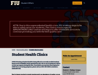 studenthealth.fiu.edu screenshot