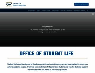 studentlife.gwu.edu screenshot