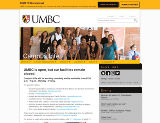 studentlife.umbc.edu screenshot