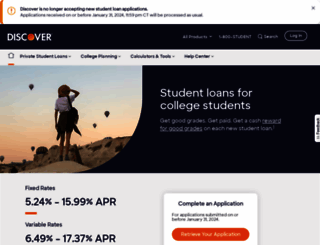 studentloans.discover.com screenshot
