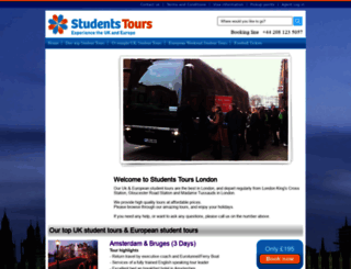 studenttours.co.uk screenshot