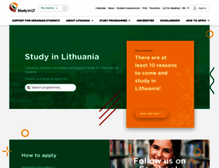 studyinlithuania.lt screenshot