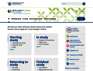 studylink.govt.nz screenshot