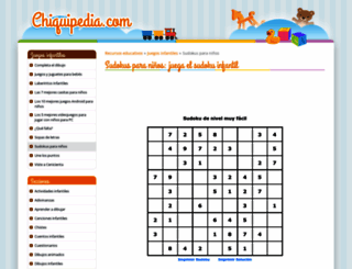 sudoku.chiquipedia.com screenshot