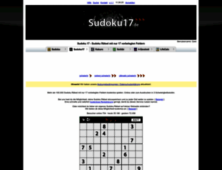 sudoku17.de screenshot