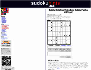 sudokuhints.com screenshot
