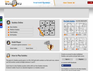 sudokulive.net screenshot