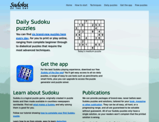 sudokuoftheday.com screenshot