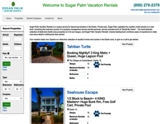 sugarpalmvacationrentals.com screenshot