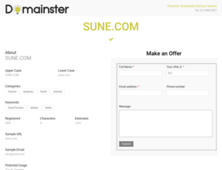 sune.com screenshot
