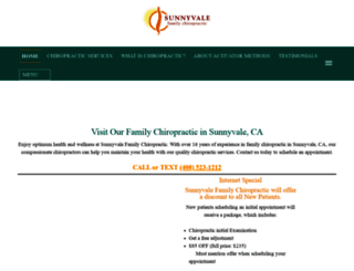 sunnyvalefamilychiropractic.com screenshot