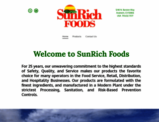 sunrichfoods.com screenshot