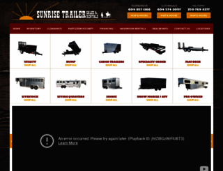 sunrisetrailersales.com screenshot
