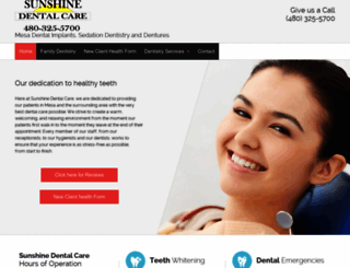 sunshinedentalcaremesa.com screenshot
