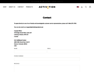 support.activationproducts.com screenshot