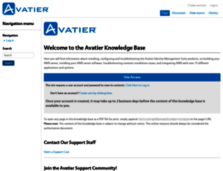 support.avatier.com screenshot