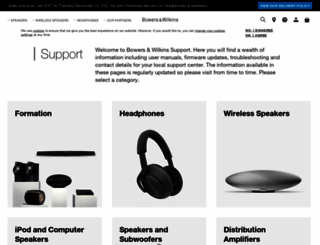 support.bowerswilkins.com screenshot