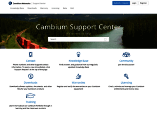support.cambiumnetworks.com screenshot