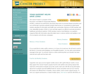 support.cancerproject.org screenshot