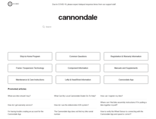 support.cannondale.com screenshot