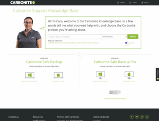 support.carbonite.com screenshot