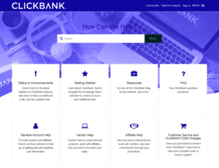 support.clickbank.com screenshot