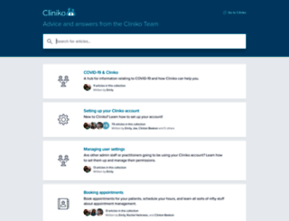 support.cliniko.com screenshot