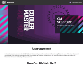support.coolermaster.com screenshot