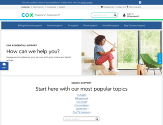 support.cox.net screenshot