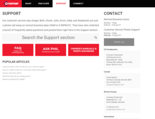 support.crosman.com screenshot