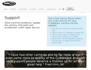 support.cuddeback.com screenshot