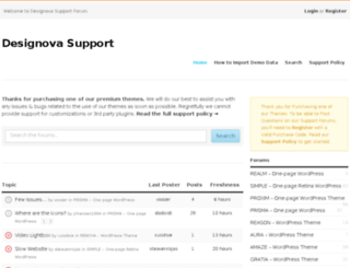 support.designova.net screenshot