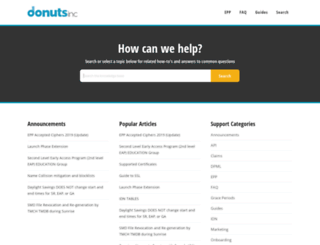 support.donuts.co screenshot