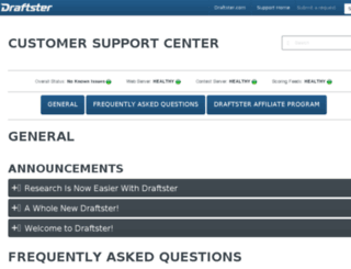 support.draftster.com screenshot