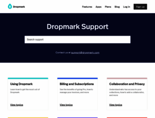support.dropmark.com screenshot